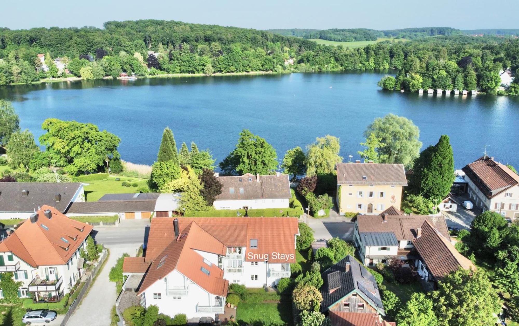 Snug Stays I 3 Zimmer Design Apartment Am See Mit Garten I Home Office I Highspeed Wifi Weßling Exterior foto